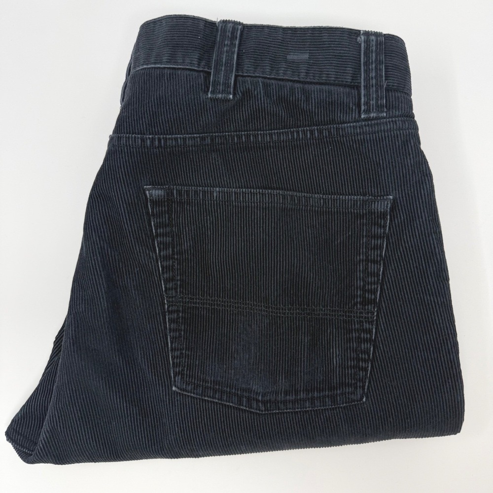 LL Bean Mens 36x30 Standard Fit Corduroy Pants Navy Blue Straight Leg